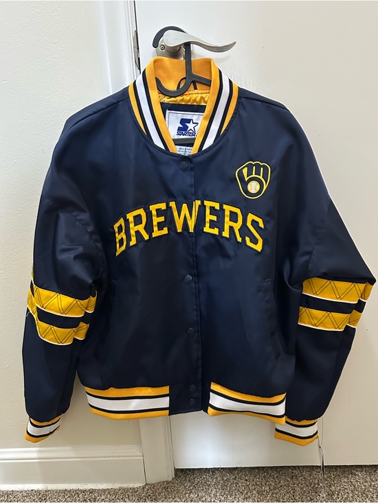 STARTER Jackets & Blazers - Milwaukee Brewers Women’s Starter Bomber Jacket NWT